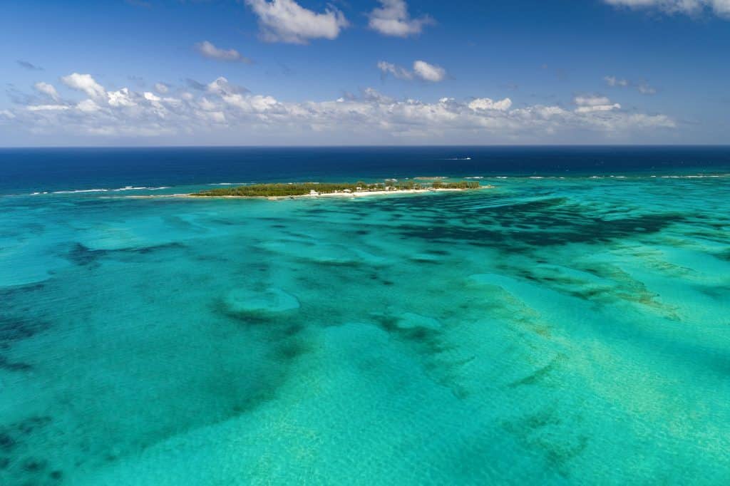 Beautiful water and offshore island in the Bahamas