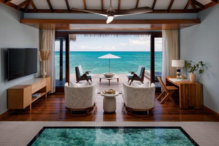 Sandals Caribbean Cay overwater bungalow room