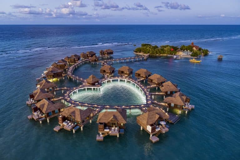 Sandals Caribbean Cay overwater bungalows